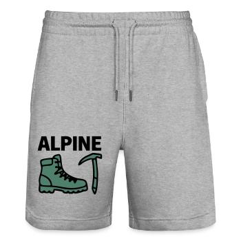 Wanderschuh Eispickel Alpine Bergsteigen Klettern - Stanley/Stella Unisex Bio Joggingshorts Trainer  - Grau meliert - Vorne - Nik (191cm) & Marisol (170cm)
