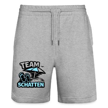 Strand Schatten FlipFlop Logo - Stanley/Stella Unisex Bio Joggingshorts Trainer  - Grau meliert - Vorne - Nik (191cm) & Marisol (170cm)