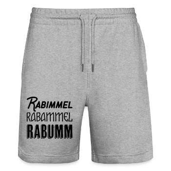 Rabimmel Rabammel Rabumm Shirt - Stanley/Stella Unisex Bio Joggingshorts Trainer  - Grau meliert - Vorne - Nik (191cm) & Marisol (170cm)
