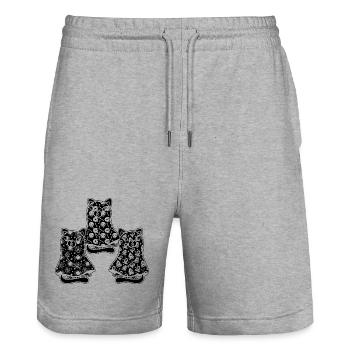 Funny Halloween Cat Ghost - Stanley/Stella Unisex Bio Joggingshorts Trainer  - Grau meliert - Vorne - Nik (191cm) & Marisol (170cm)