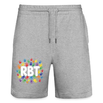 Registered Behavioral Engineer (RBT) - Stanley/Stella Trainer Unisex Organic Jogging Shorts - heather grey - Front - Nik (191cm) & Marisol (170cm)