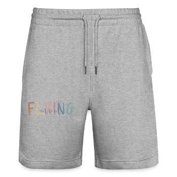 Flugbegleiter Geschenk - Muttertag Geschenk - Stanley/Stella Unisex Bio Joggingshorts Trainer  - Grau meliert - Vorne - Nik (191cm) & Marisol (170cm)