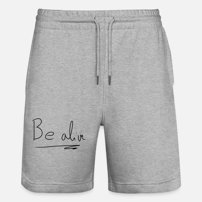 Texte Be alive - Short de jogging bio TRAINER Stanley/Stella unisexe - gris chiné