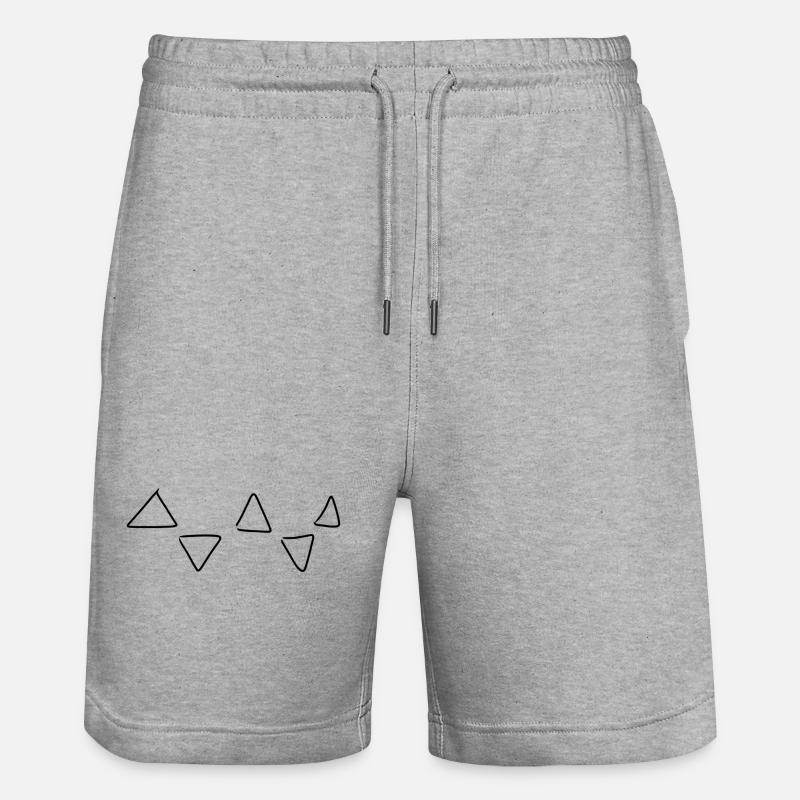 Triangular pattern - Stanley/Stella Trainer Unisex Organic Jogging Shorts - heather grey