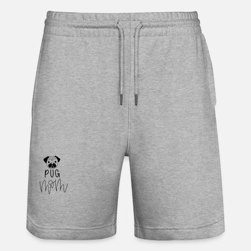 Dog Mom Pug | Mops - Stanley/Stella Unisex Bio Joggingshorts Trainer  - Grau meliert