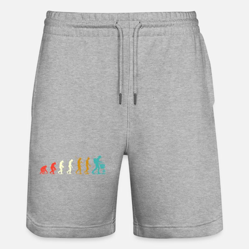 Evolution der Morcheln - Stanley/Stella Unisex Bio Joggingshorts Trainer  - Grau meliert