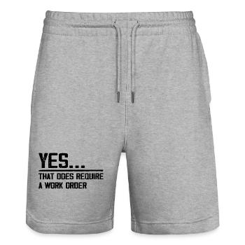 yes... that does require a work order - Stanley/Stella Trainer Unisex Organic Jogging Shorts - heather grey - Front - Nik (191cm) & Marisol (170cm)