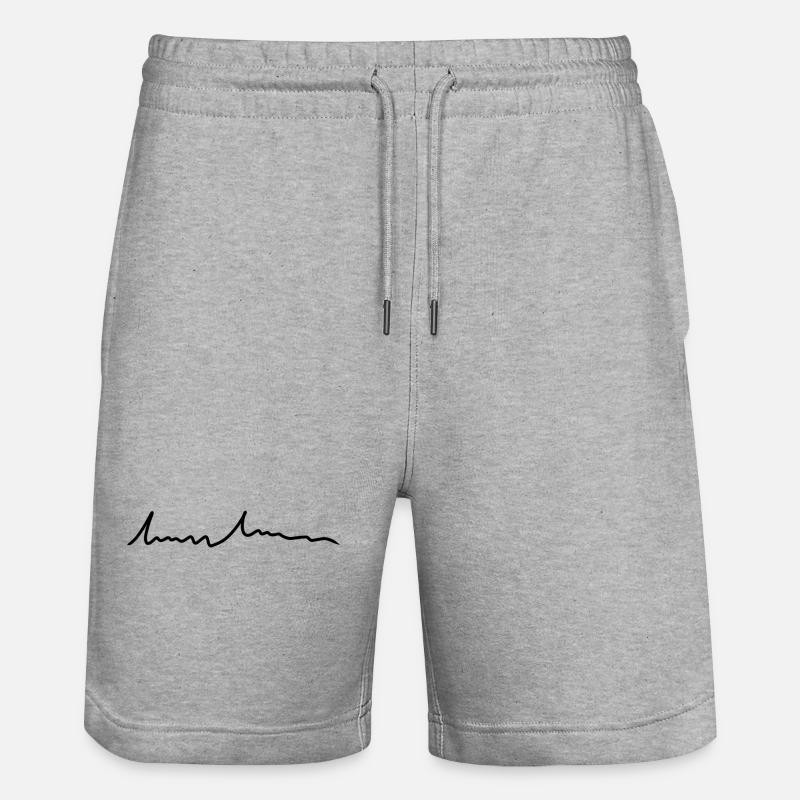 Police de ligne Texte Grass - Short de jogging bio TRAINER Stanley/Stella unisexe - gris chiné