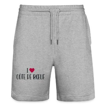 Metzger I Love Prime Rib - Stanley/Stella Unisex Bio Joggingshorts Trainer  - Grau meliert - Vorne - Nik (191cm) & Marisol (170cm)