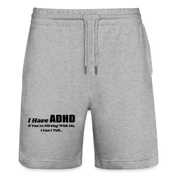 I Have Adhd If You're Flirting With Me | Flirting - Stanley/Stella Trainer Unisex Organic Jogging Shorts - heather grey - Front - Nik (191cm) & Marisol (170cm)
