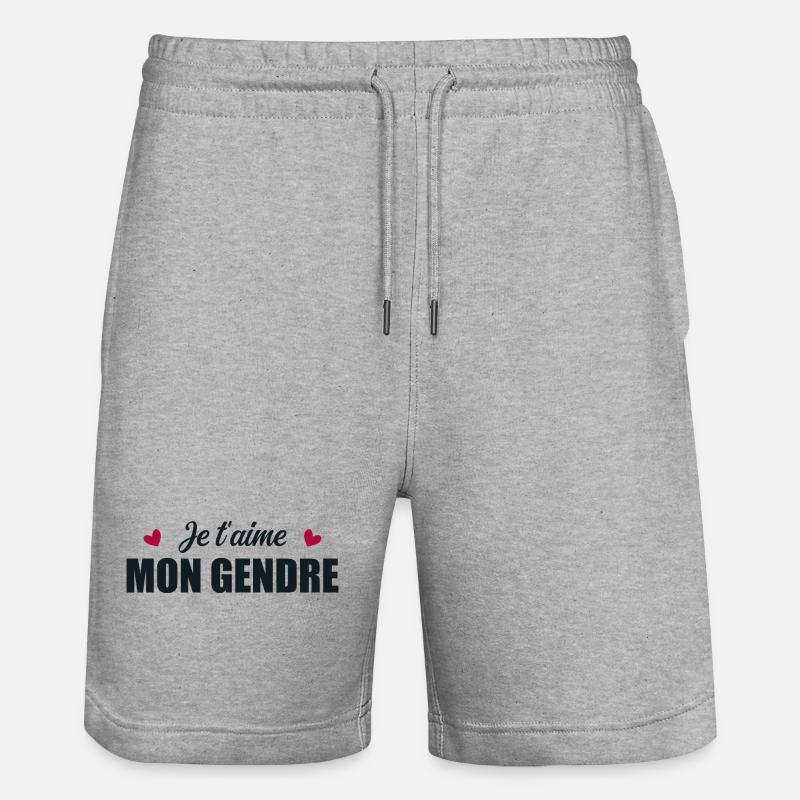 Je t'aime mon gendre - Short de jogging bio TRAINER Stanley/Stella unisexe - gris chiné
