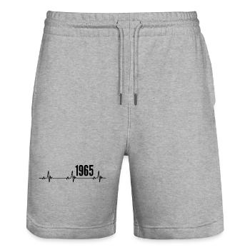 1965 Gift 1965 Retro 1965 Original 1965 Vintage - Stanley/Stella Trainer Unisex Organic Jogging Shorts - heather grey - Front - Nik (191cm) & Marisol (170cm)