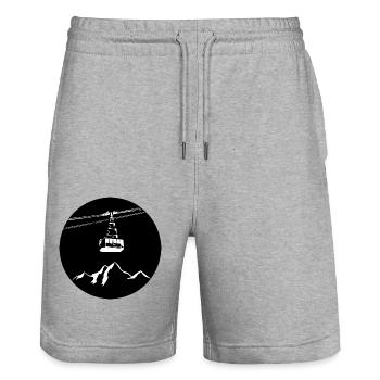 Mountain with gondola white - Stanley/Stella Trainer Unisex Organic Jogging Shorts - heather grey - Front - Nik (191cm) & Marisol (170cm)