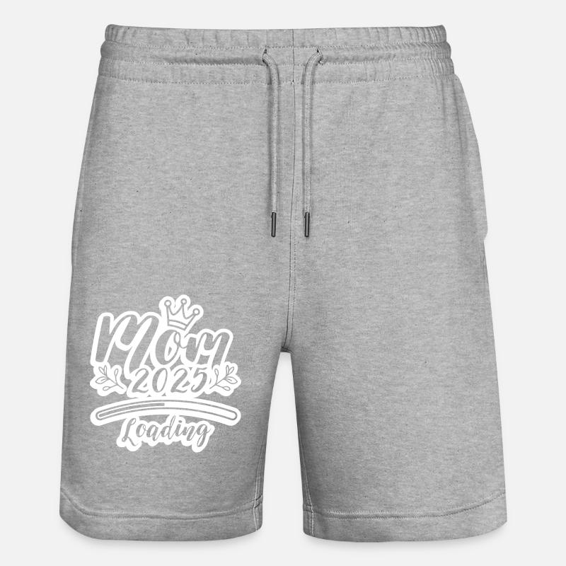 Mama 2025 Loading Mom - Stanley/Stella Unisex Bio Joggingshorts Trainer  - Grau meliert