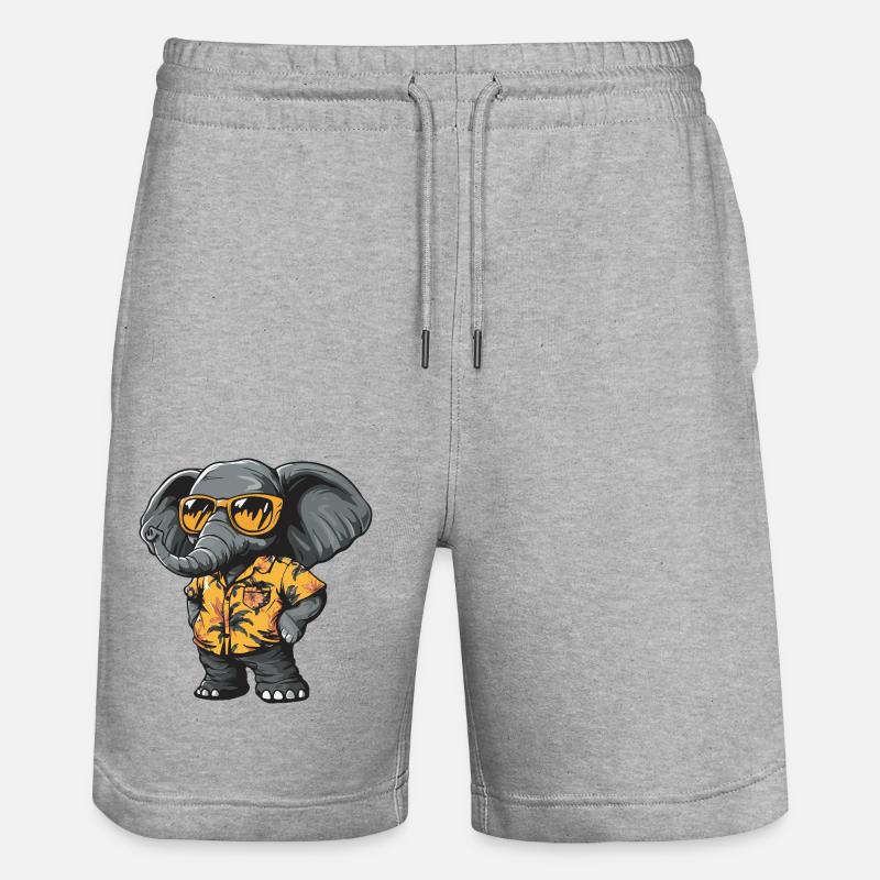 Mammouth Comique Drôle d’été - Short de jogging bio TRAINER Stanley/Stella unisexe - gris chiné