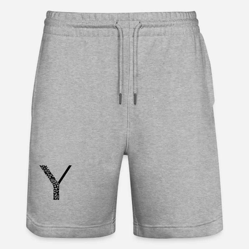 Buchstabe Y - Stanley/Stella Unisex Bio Joggingshorts Trainer  - Grau meliert