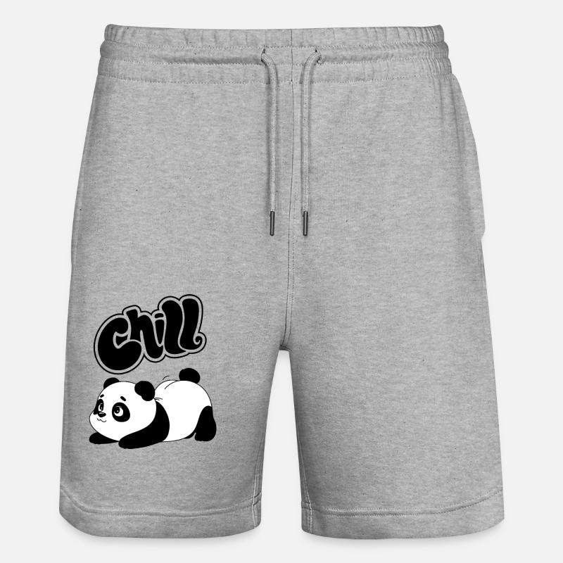 Panda et chill - Short de jogging bio TRAINER Stanley/Stella unisexe - gris chiné