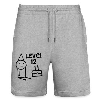 12. Geburtstagsfeier 12 Jahre alter Geburtstag Teenager - Stanley/Stella Unisex Bio Joggingshorts Trainer  - Grau meliert - Vorne - Nik (191cm) & Marisol (170cm)