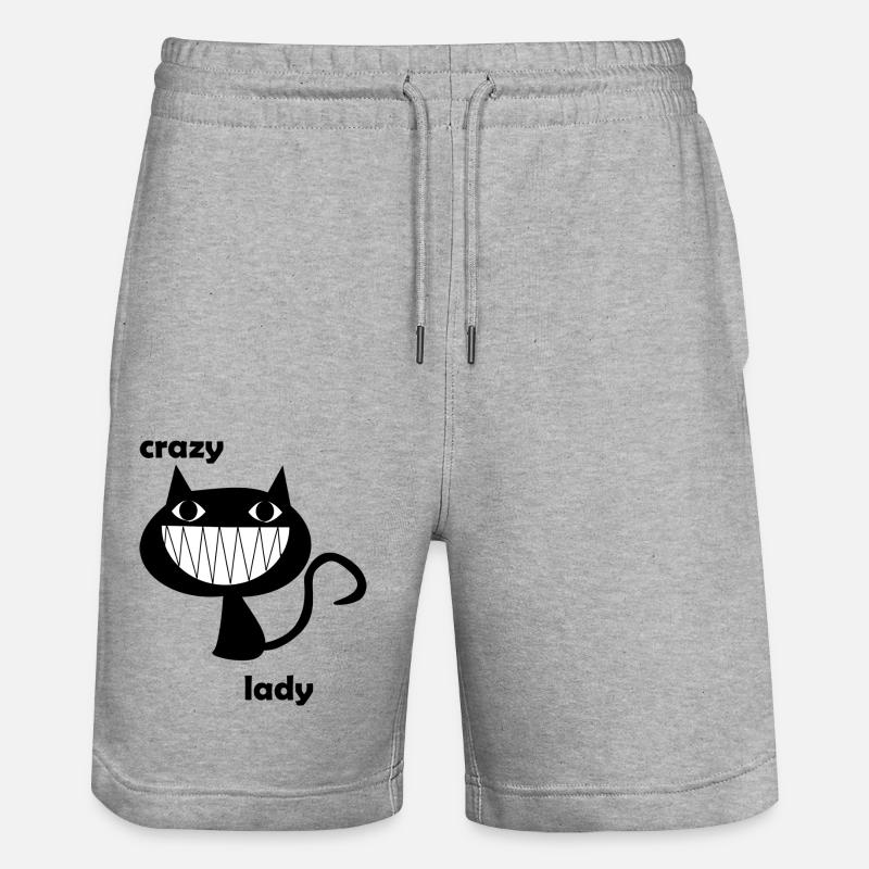 Madame folle de chat - Short de jogging bio TRAINER Stanley/Stella unisexe - gris chiné