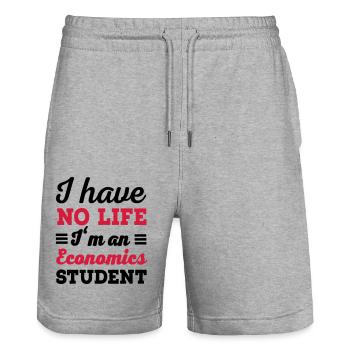 Volkswirtschaftslehre - Stanley/Stella Unisex Bio Joggingshorts Trainer  - Grau meliert - Vorne - Nik (191cm) & Marisol (170cm)