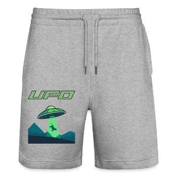 UFO beam - Short de jogging bio TRAINER Stanley/Stella unisexe - gris chiné - Devant - Nik (191cm) & Marisol (170cm)