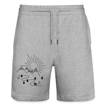 ride out - Stanley/Stella Trainer Unisex Organic Jogging Shorts - heather grey - Front - Nik (191cm) & Marisol (170cm)