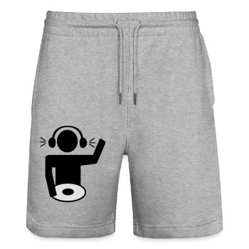 DJ - Stanley/Stella Unisex Bio Joggingshorts Trainer  - Grau meliert - Vorne - Nik (191cm) & Marisol (170cm)