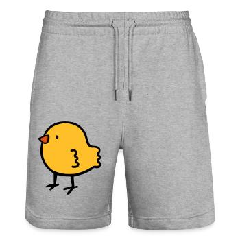 poussin - Short de jogging bio TRAINER Stanley/Stella unisexe - gris chiné - Devant - Nik (191cm) & Marisol (170cm)
