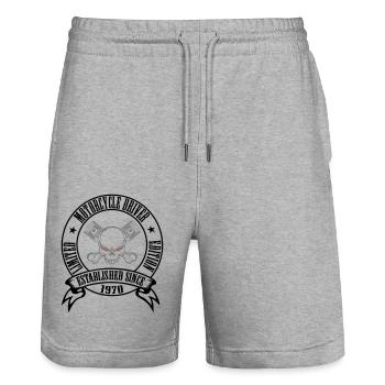 MC 1970 LE est depuis - Short de jogging bio TRAINER Stanley/Stella unisexe - gris chiné - Devant - Nik (191cm) & Marisol (170cm)