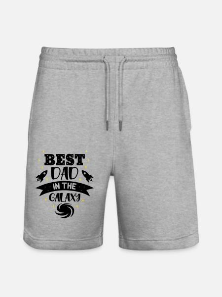 Best dad in the galaxy - Stanley/Stella Trainer Unisex Organic Jogging Shorts - heather grey