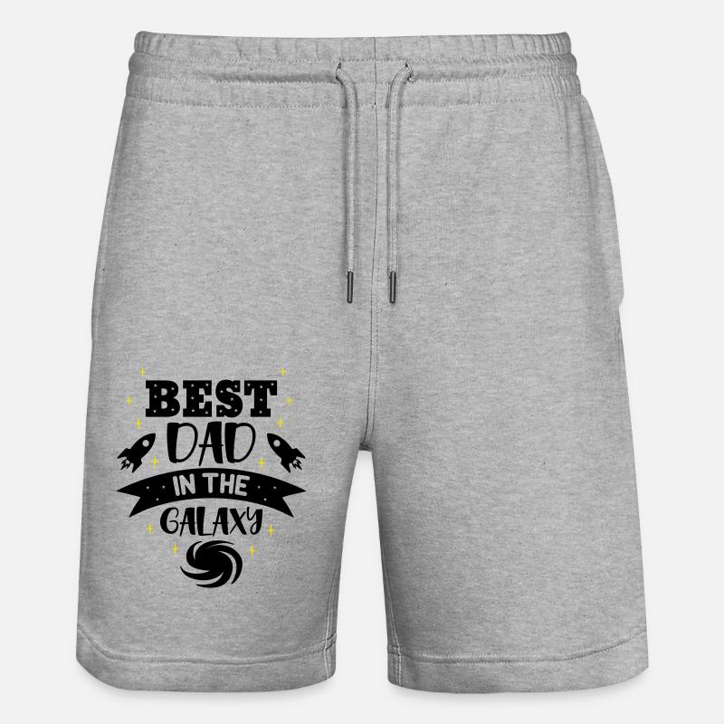 Meilleur papa de la galaxie - Short de jogging bio TRAINER Stanley/Stella unisexe - gris chiné