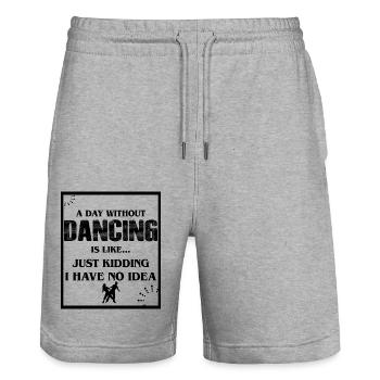Dancing Dance Music - Stanley/Stella Unisex Bio Joggingshorts Trainer  - Grau meliert - Vorne - Nik (191cm) & Marisol (170cm)
