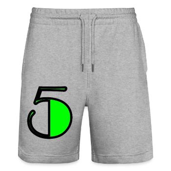 5. 5 JAHRE. 5-JÄHRIGES JUBILÄUM. GEBURTSTAG 5 JAHRE. 5 - Stanley/Stella Unisex Bio Joggingshorts Trainer  - Grau meliert - Vorne - Nik (191cm) & Marisol (170cm)