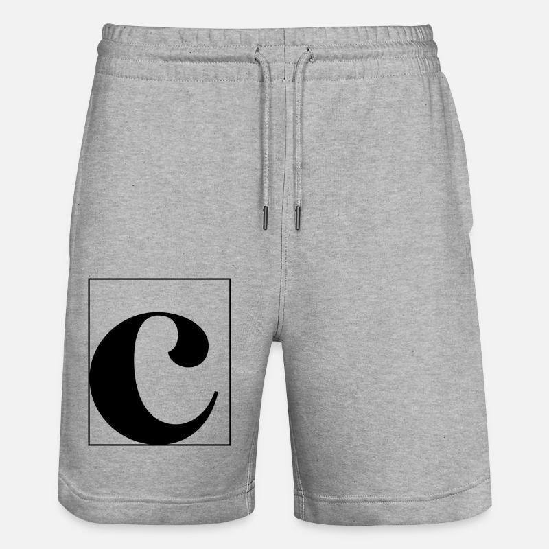Lettre alphabet c - Short de jogging bio TRAINER Stanley/Stella unisexe - gris chiné