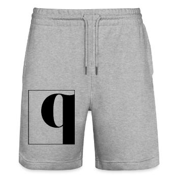 Lettre alphabet q - Short de jogging bio TRAINER Stanley/Stella unisexe - gris chiné - Devant - Nik (191cm) & Marisol (170cm)