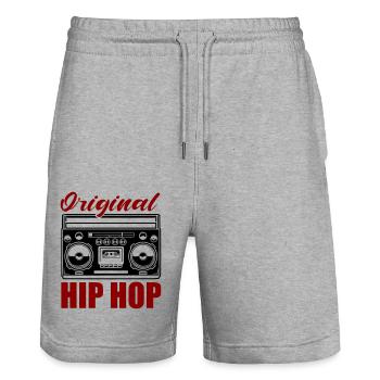 original hip hop - Stanley/Stella Unisex Bio Joggingshorts Trainer  - Grau meliert - Vorne - Nik (191cm) & Marisol (170cm)