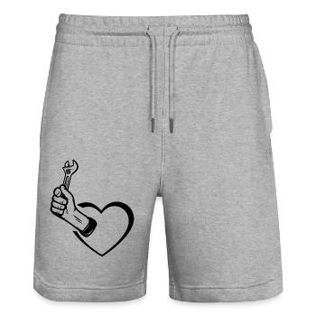Artisan bricoleur Artisan Artisan Outil Construction - Short de jogging bio TRAINER Stanley/Stella unisexe - gris chiné - Devant - Nik (191cm) & Marisol (170cm)