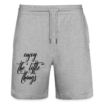 enjoy the little things - Stanley/Stella Unisex Bio Joggingshorts Trainer  - Grau meliert - Vorne - Nik (191cm) & Marisol (170cm)