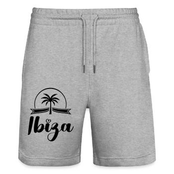 Ibiza - Short de jogging bio TRAINER Stanley/Stella unisexe - gris chiné - Devant - Nik (191cm) & Marisol (170cm)