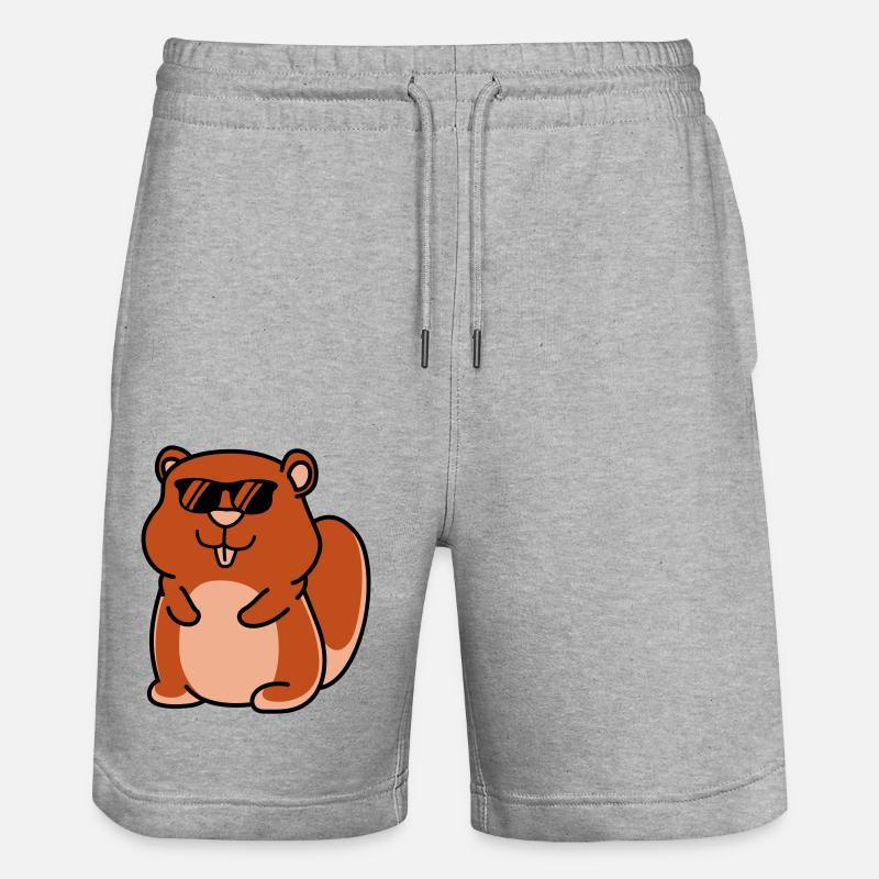 hamster cool - Stanley/Stella Trainer Unisex Organic Jogging Shorts - heather grey