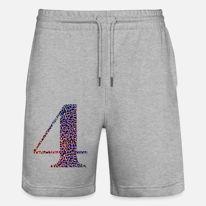 4e anniversaire léopard - Short de jogging bio TRAINER Stanley/Stella unisexe - gris chiné