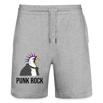 Mouette punk - Short de jogging bio TRAINER Stanley/Stella unisexe - gris chiné - Devant - Nik (191cm) & Marisol (170cm)