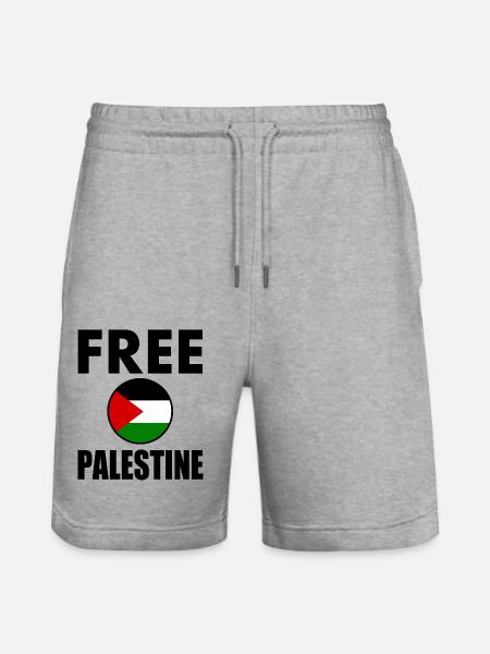 Free palestine - Stanley/Stella Trainer Unisex Organic Jogging Shorts - heather grey