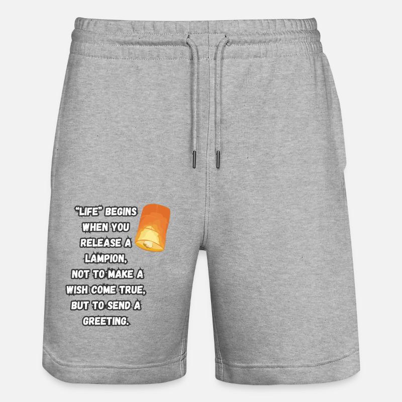 "Das Leben" beginnt, wenn... - Stanley/Stella Unisex Bio Joggingshorts Trainer  - Grau meliert