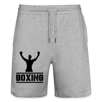 Boxe - Short de jogging bio TRAINER Stanley/Stella unisexe - gris chiné - Devant - Nik (191cm) & Marisol (170cm)
