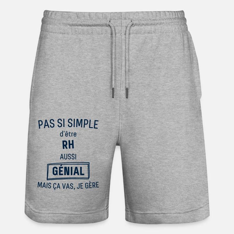 Rh Génial bleu - Short de jogging bio TRAINER Stanley/Stella unisexe - gris chiné