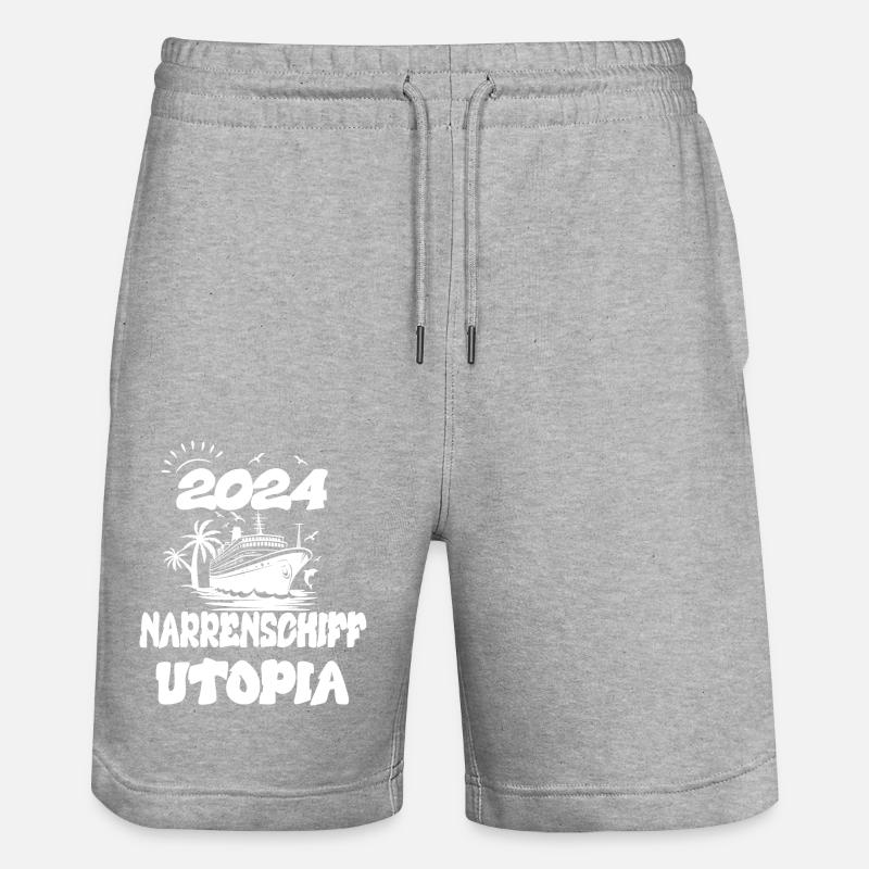Narrenschiff Utopia - Stanley/Stella Unisex Bio Joggingshorts Trainer  - Grau meliert