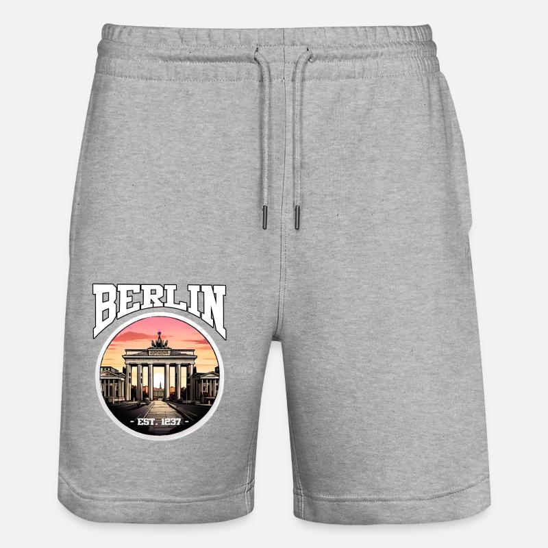 Berlin seit 1237 - Stanley/Stella Unisex Bio Joggingshorts Trainer  - Grau meliert