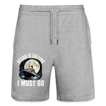 Ocean Is Calling I Must Go Cruise Ship Vacation - Stanley/Stella Unisex Bio Joggingshorts Trainer  - Grau meliert - Vorne - Nik (191cm) & Marisol (170cm)