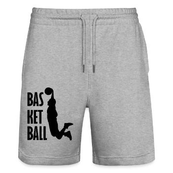 Basketball - Stanley/Stella Unisex Bio Joggingshorts Trainer  - Grau meliert - Vorne - Nik (191cm) & Marisol (170cm)